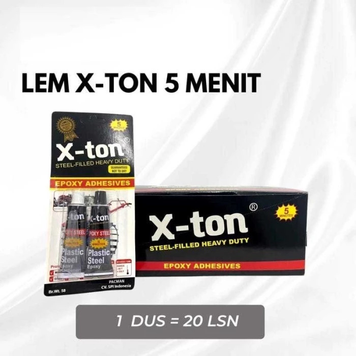 

LEM EPOXY 5 MENIT X -TON PLASTIC STEEL LEM BESI SERBAGUNA