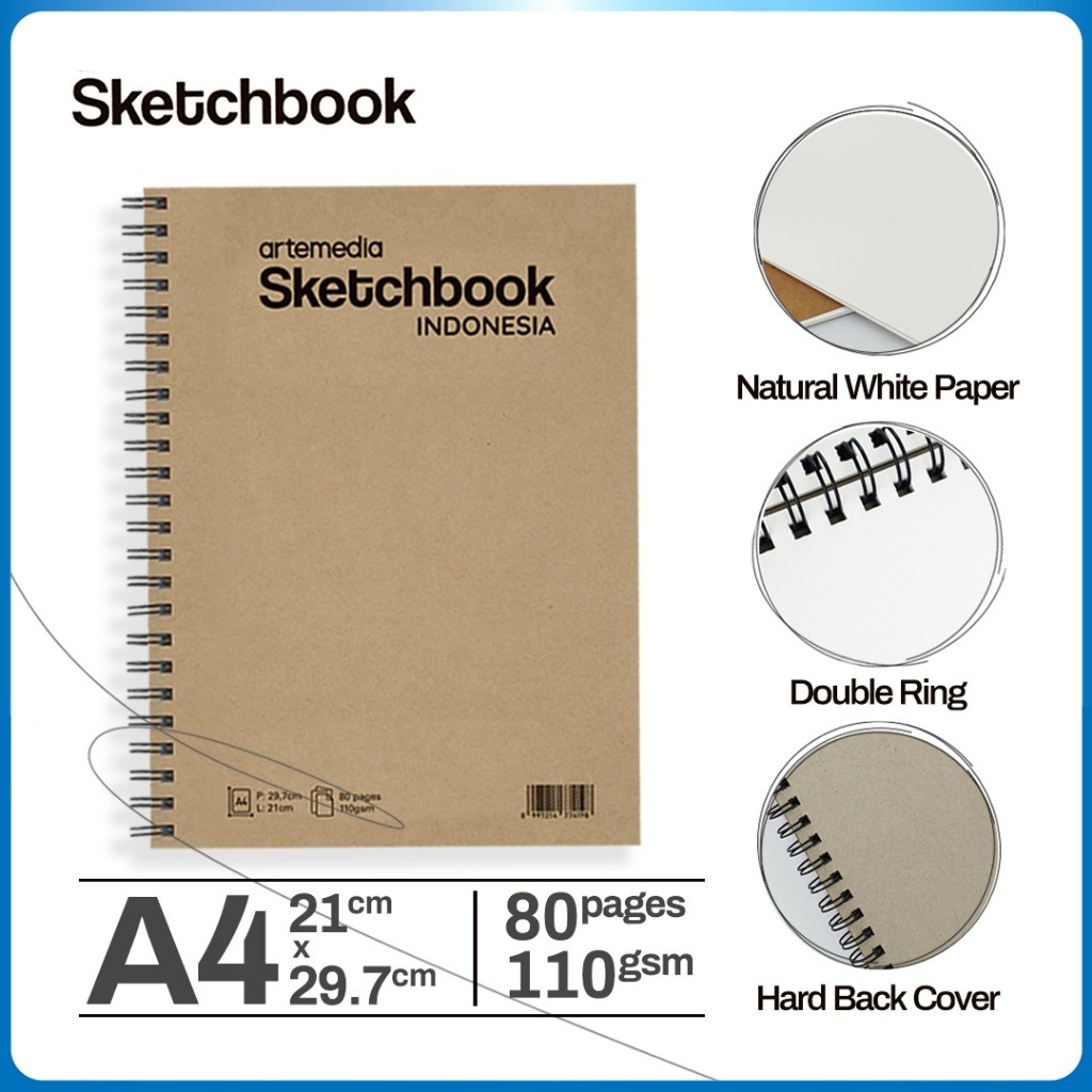 

Gramedia Surabaya - Artemedia Sketchbook Wired A4 Craft Cover Jilid Spiral /774198