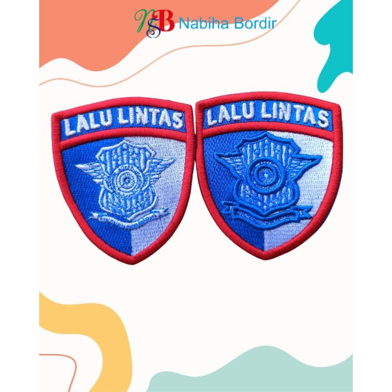 Bordir Atribut Polri Polisi Lantas Timbul 3D Wing Silver  Satuan Terbaru