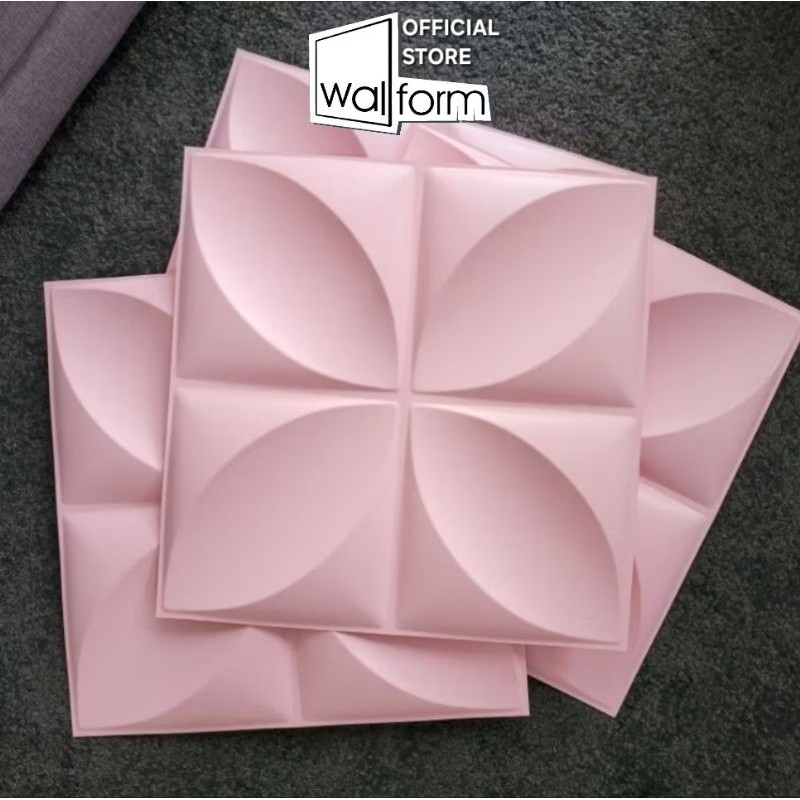 WALLFORM - D006 Pink Wall Panel 3D PVC Mosaic Wallpaper Dinding Wood Wallpanel