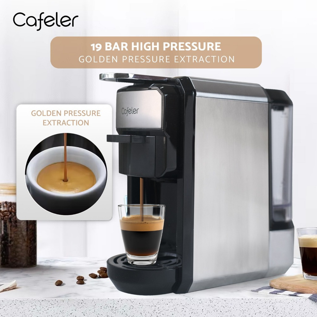 COD Cafeler Mesin Kopi Multi Kapsul 3IN1 / Capsule Coffee Maker 19Bar