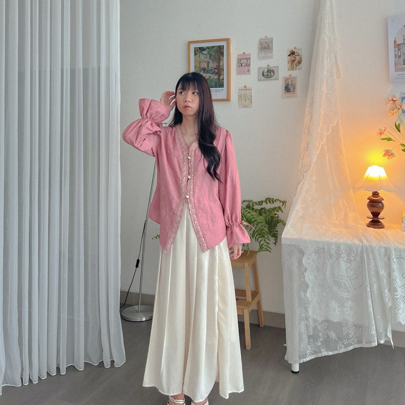 KANON - Ezra Kebaya Blouse - Blouse kebaya modern motif bordir bunga/Terbaru