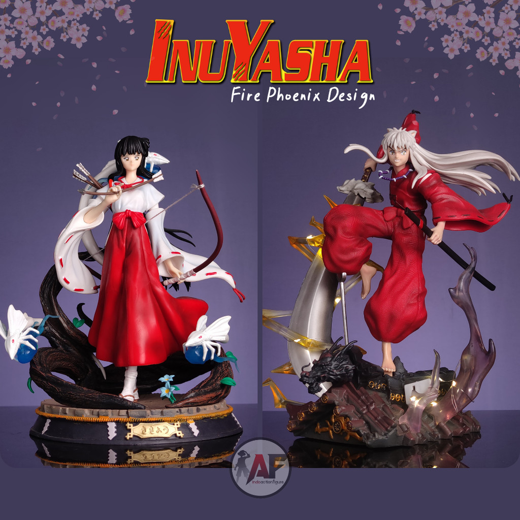 Action Figure Statue Inuyasha Rooftop & Kikyo Fire Phoenix Design Recast