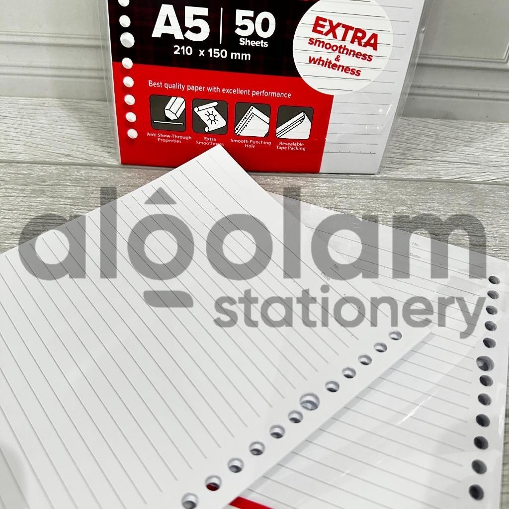 

SATU PACK ( 50 LEMBAR ) Loose Leaf Isi Binder A5 50 Lembar Big Boss Lengkap