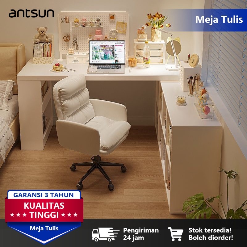 

antsun-Meja Komputer/Meja kantor/Meja Belajar(L Table) /Meja Kerja/Meja L/Meja kombinasi /Meja tulis