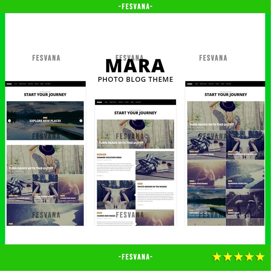 WORDPRESS THEME MARA - PHOTO STORIES BLOG TRAVEL   D5822 TEMA TEMPLATE WEB BY FESVANA ORIGINAL