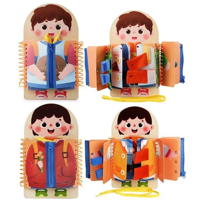 

Littlebookland Buku Montessori Busy Board Education Learning Life Skill Travel Toy