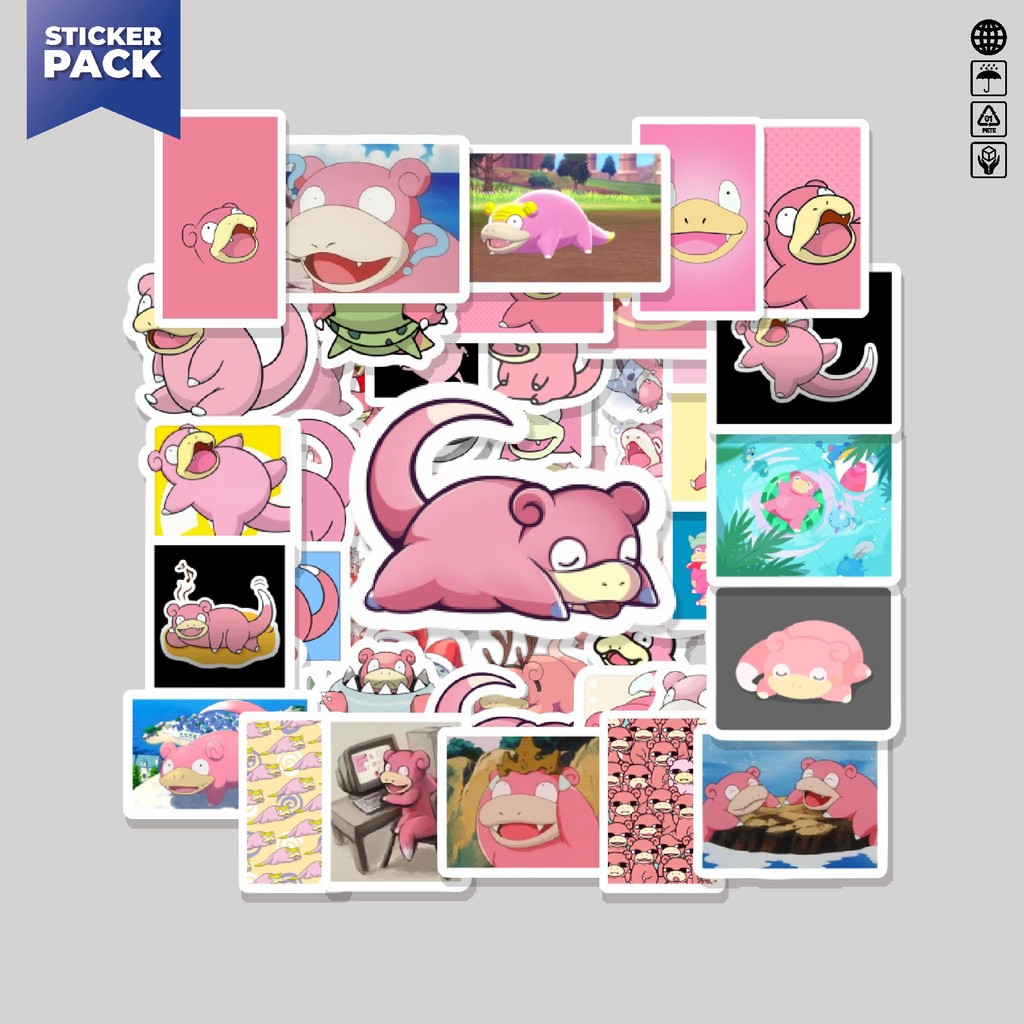 

[100PCS]Stiker Pack Stiker Kartun Pokemon Slowpoke Aesthetic Vinyl Anti Air Dekorasi Sticker Laptop Buku Journal Koper Helm Casing HP Gitar Helm Skateboard