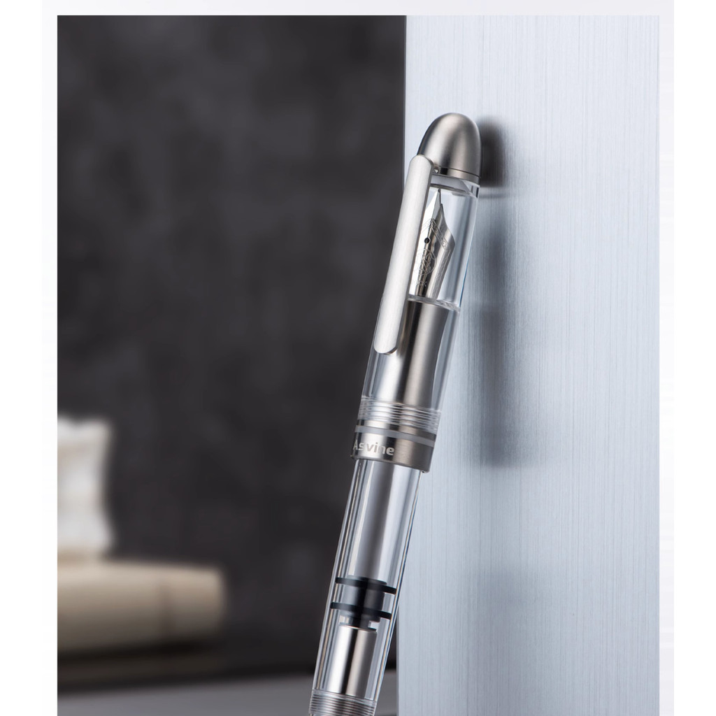 

Asvine P36 Piston Filling Titanium Acrylic Fountain Pen Bock / Asvine EF/F/M Nib Smooth Writing Stationary Office School Supply