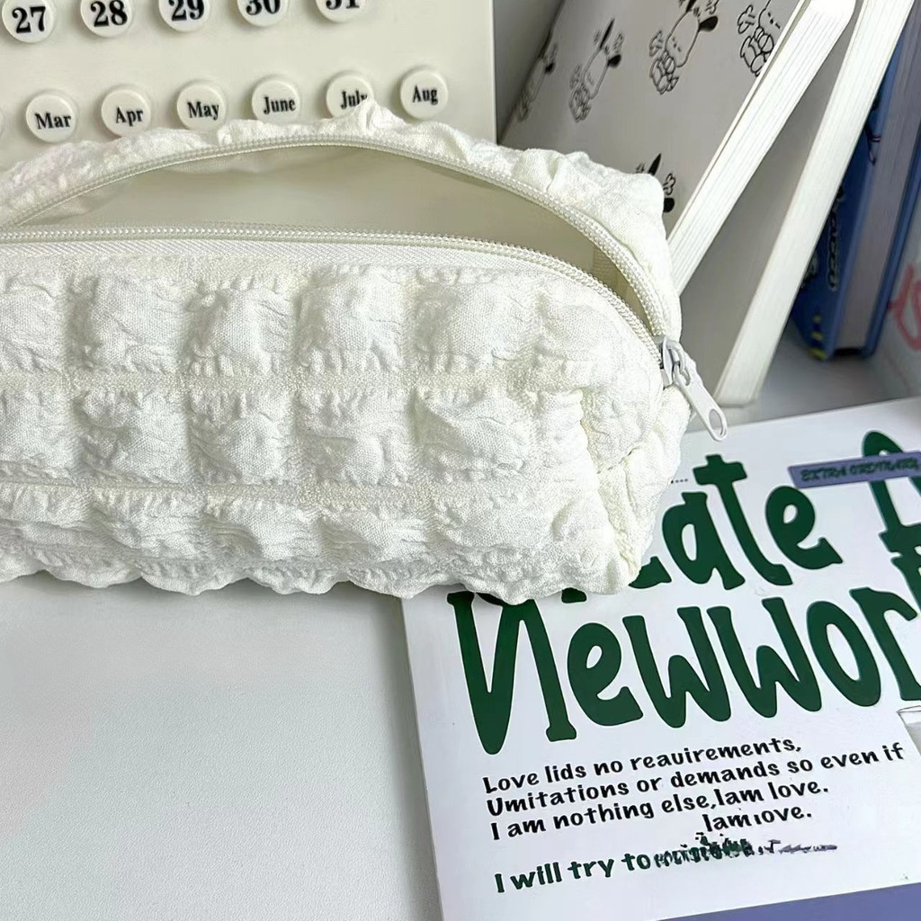 

Cream Puff Pencil Pouch High-color Value Large Capacity Cloud-like Soft Simple Dirty Durable Stationery Bag Pencil Case Gift