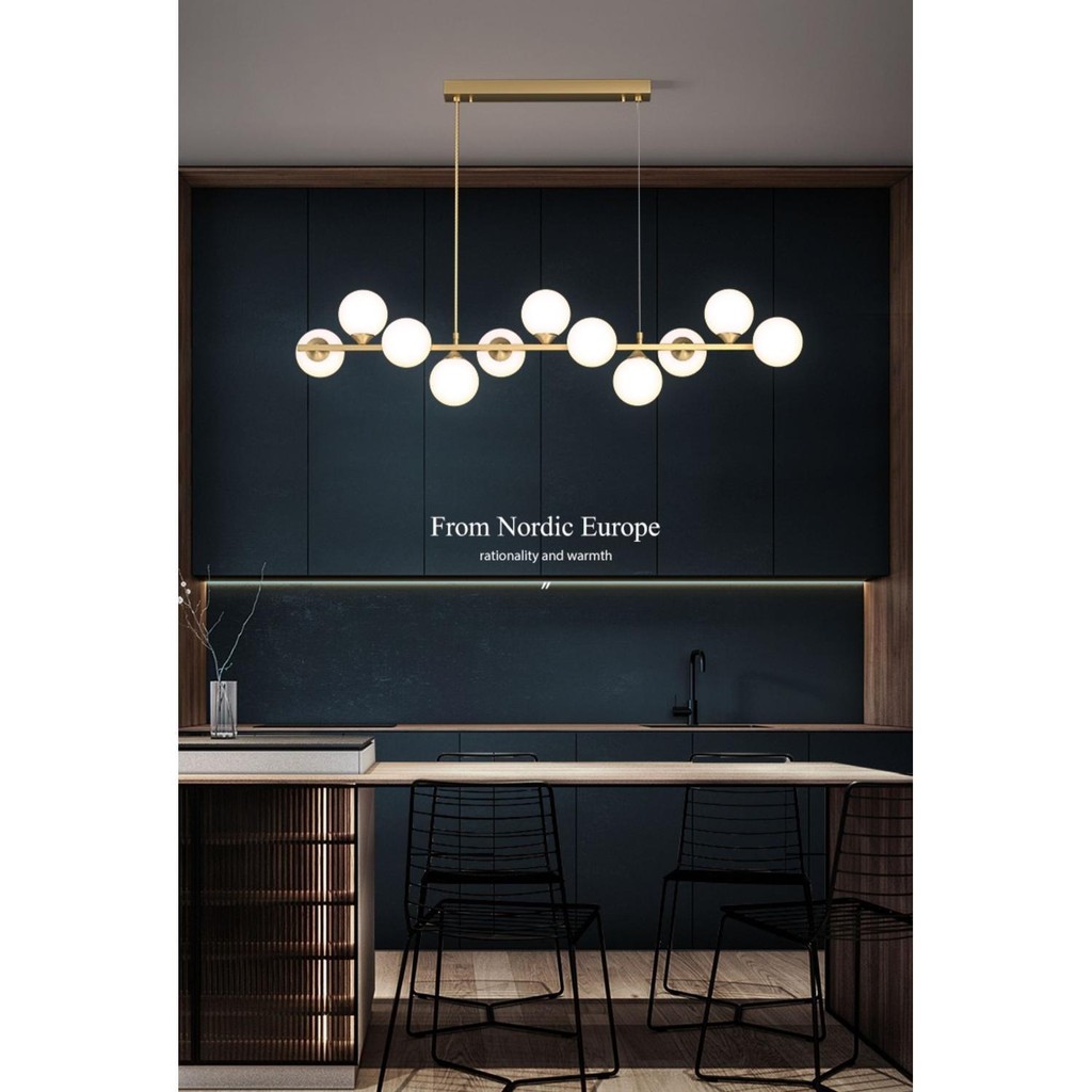 Atom Chandelier Lighting – Size L 1400 × W 420 × H 1000 Mm (E27 × 12) | Lampu Gantung Atom – Ukuran 
