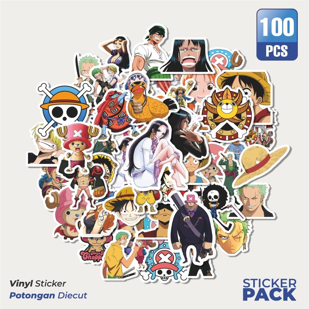 

MURAH 100 PCS Stiker Anime One Piece Versi 11 Waterproof Aesthetic- Untuk Laptop, Motor, dan Helm - Paper Stationery Pack