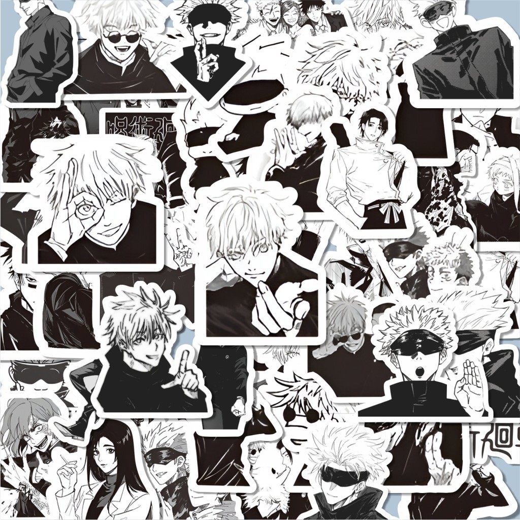 

100PCS Lucu Stiker Anime Jujutsu Kaisen Black & White Stiker Aesthetic Stiker Anti Air Stikers Berperekat Waterproof sticker decal buat Motor Helm Buku Journal Koper Casing HP Laptop Botol Minum Hadiah anak