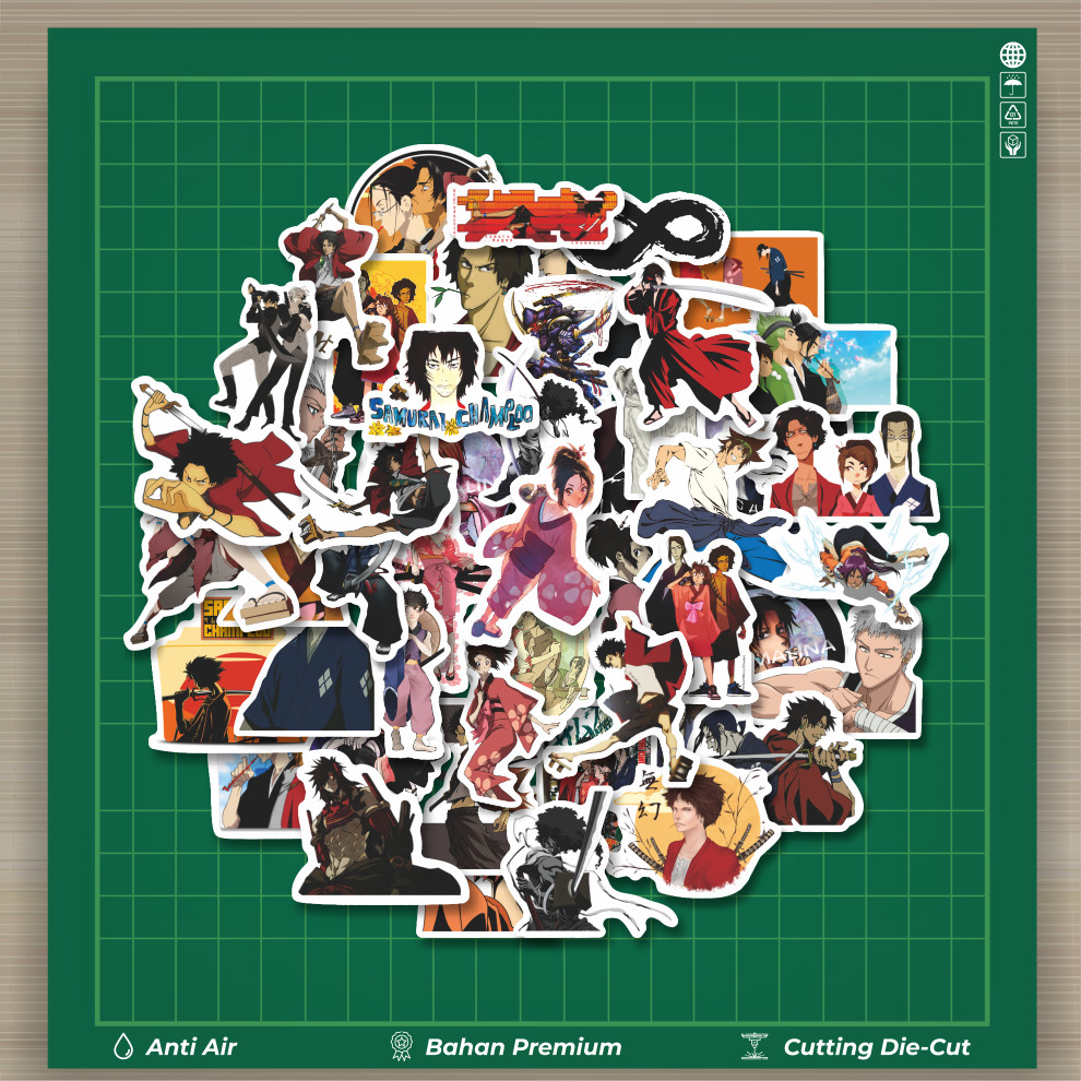 

HOT 50 PCS STIKER Sticker Anime Samurai Champloo Stiker Fashion Cars Decal Dingin Kartu Album Custom Vinyl Anti Air- Sticker Aesthetic Buku Journal Koper Casing HP Tablet Laptop Helm Motor Botol Minum