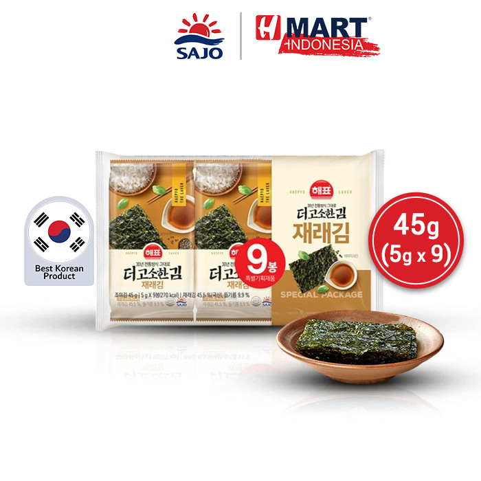

SAJO HAEPYO Seasoned Laver Yangnyeom Gim - Rumput Laut / Nori Panggang Berbumbu 45g (5g x 9)