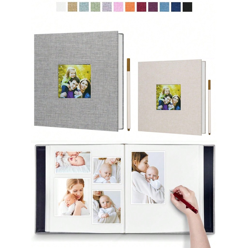 

1pc DIY Linen Scrapbook Photo Album with Self-Adhesive Pages for 2x3 4x6 5x7 8x10 Pictures DIY Photo Book Family Anniversary