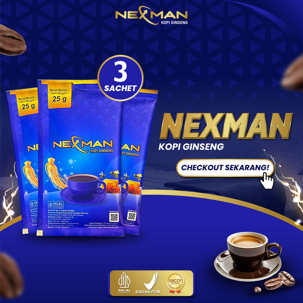 

Nexman Kopi Ginseng 3 Sachet - Bisa COD