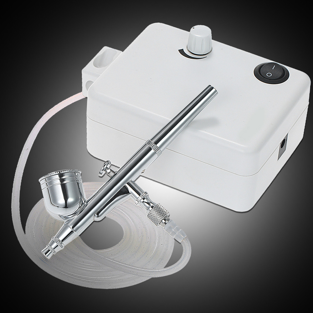 

Dual Action Airbrush Air Compressor Set Gravity Feed Air Brush Kit spray gun Sandblaster for Art Painting Tattoo Craft nail Cake