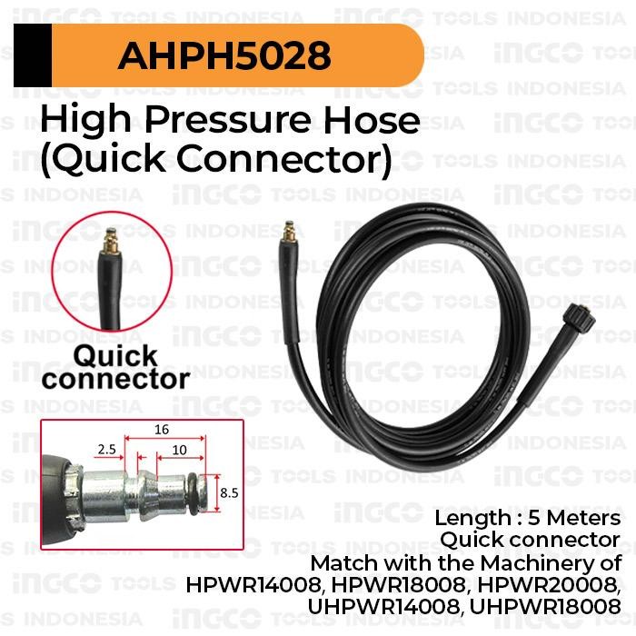 Pressure Hose 5m Quick Connector INGCO AHPH5028 Selang Jet Cleaner