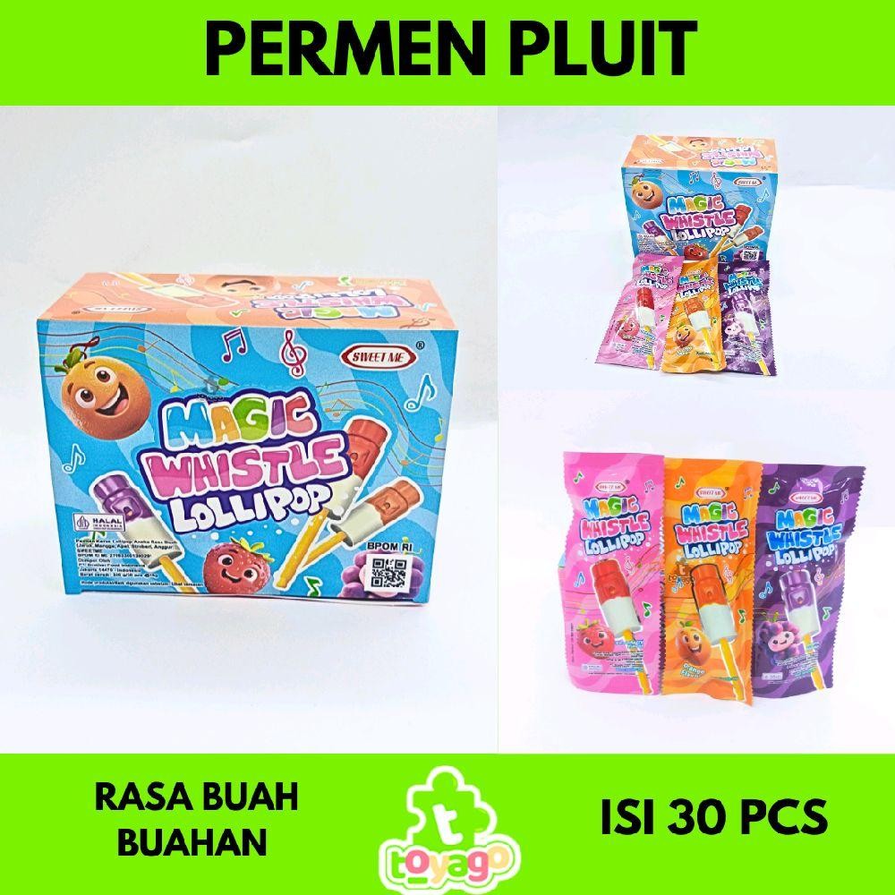 

Lolipop magic wishtle mainan permen sweet me rasa buah buahan permen pluit isi 30 pcs grosir murah