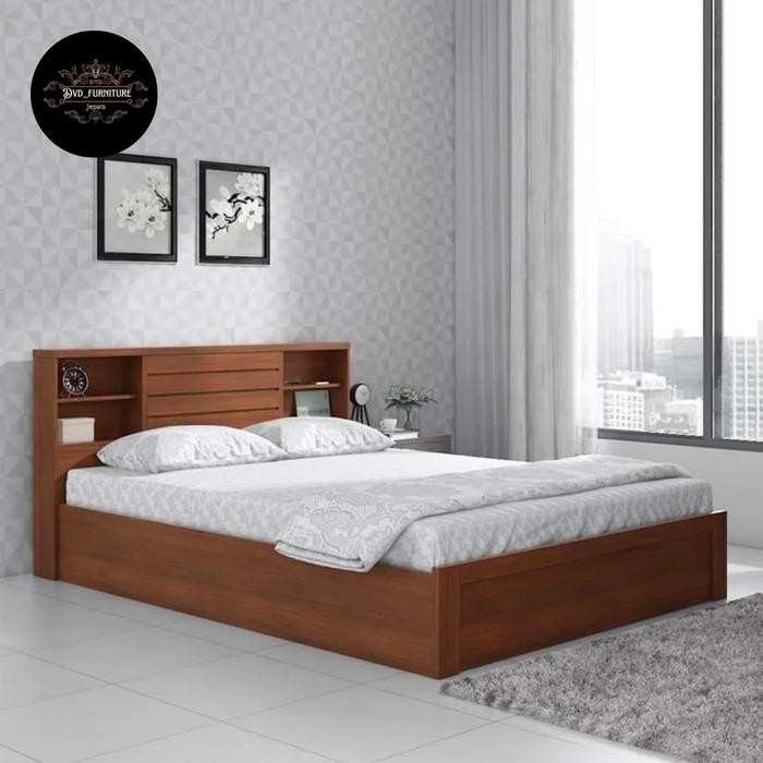 Dipan tempat tidur minimalis full kayu jati
