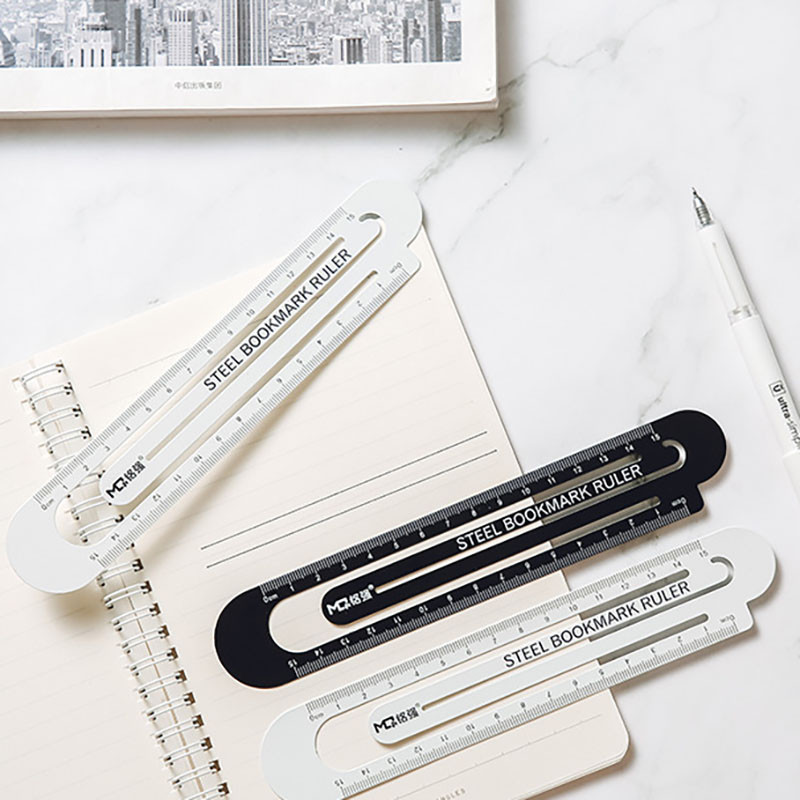 

Cartoon Metal Bookmark Ruler Book Holder Clip Measuring Scale School Supplies