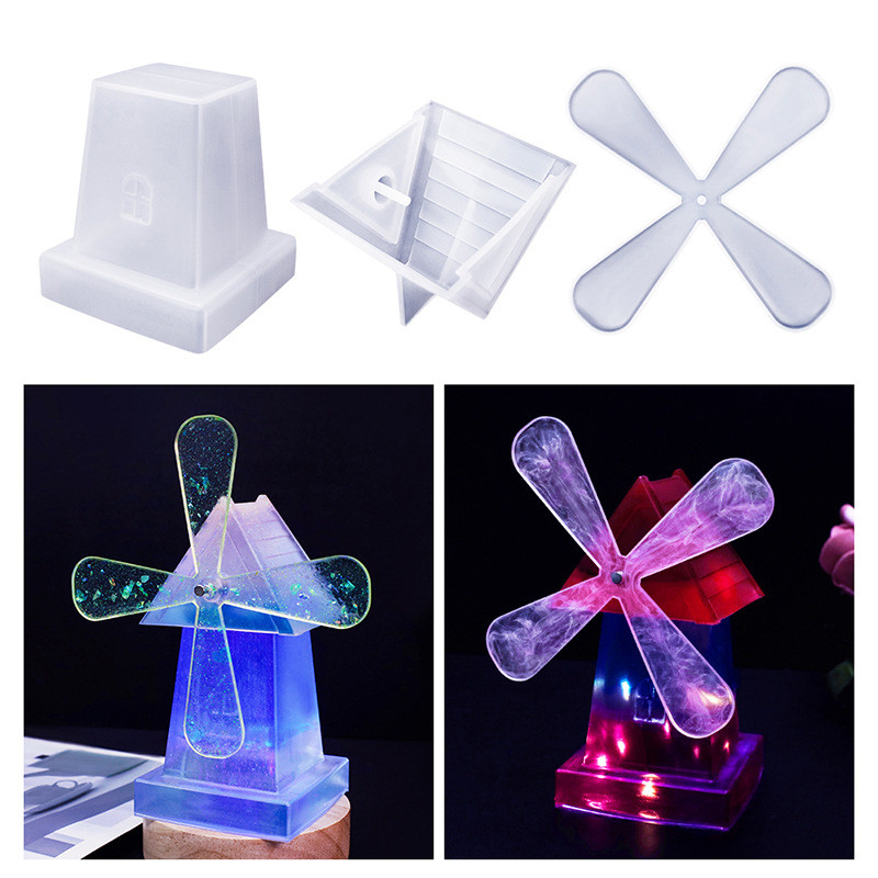 

DIY Crystal Epoxy Resin Mold Rotary Windmill Ornament Silicone Mold