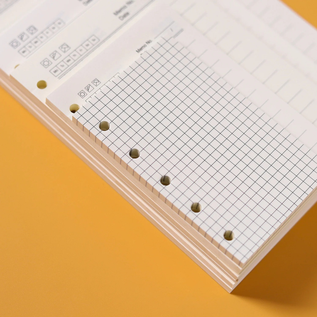 

48 Sheets/96 Pages Ring Binder Notebook Insert Refills 6 Holes Inner Core Papers, A5 A6 Personal for Planner Refills, 100g Paper