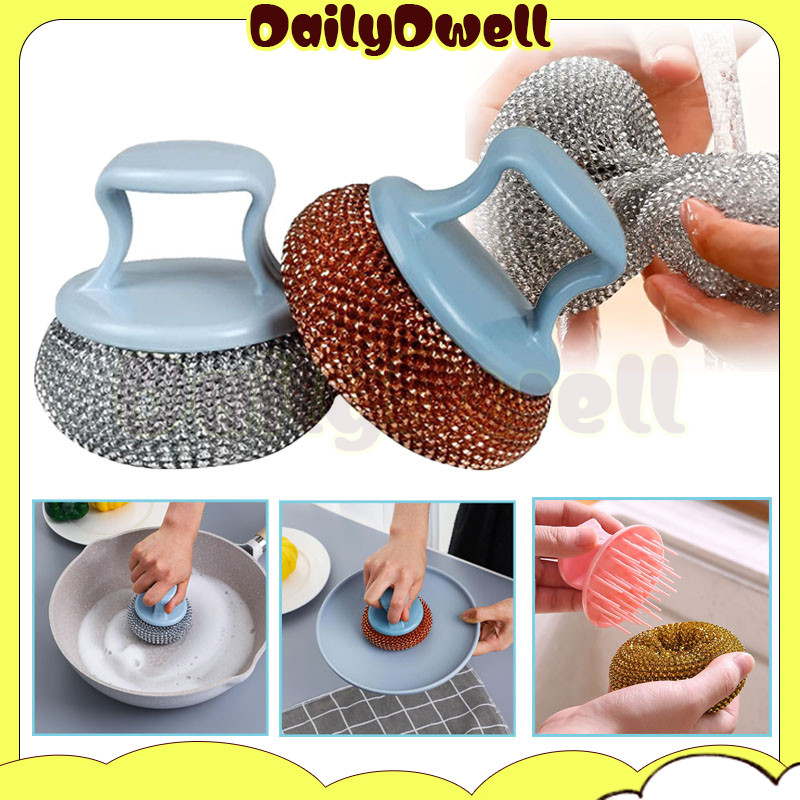 gosok panci stainless/sabut cuci piring stainless/sikat bulat sabut kawat cuci piring bisa lepas den