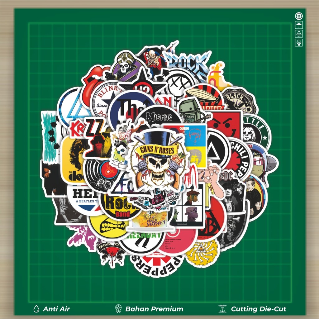 

HOT 50 PCS STIKER Stiker Ikon Rock & Roll Stiker Fashion Cars Decal Dingin Kartu Album Custom Vinyl Anti Air- Sticker Aesthetic Buku Journal Koper Casing HP Tablet Laptop Helm Motor Botol Minum