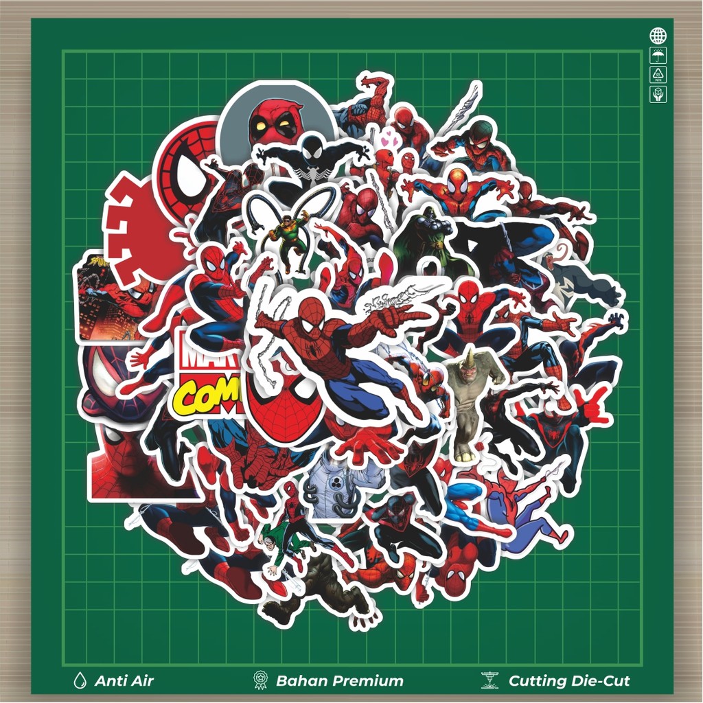 

HOT 50 PCS STIKER Stiker Kartun Marvel Comics Spiderman Stiker Fashion Cars Decal Dingin Kartu Album Custom Vinyl Anti Air- Sticker Aesthetic Buku Journal Koper Casing HP Tablet Laptop Helm Motor Botol Minum