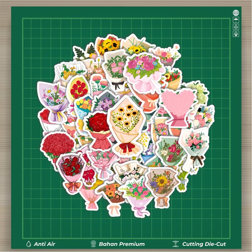 

HOT 50 PCS STIKER Stiker Bucket Bunga Stiker Fashion Cars Decal Dingin Kartu Album Custom Vinyl Anti Air- Sticker Aesthetic Buku Journal Koper Casing HP Tablet Laptop Helm Motor Botol Minum