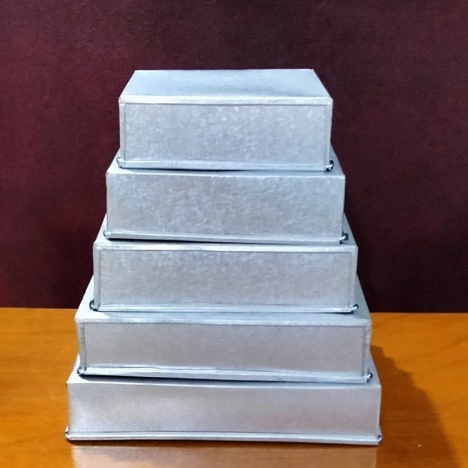 JAMIN MURAH Loyang Kue Bolu / Loyang Kue Lapis MINI Segi Empat 1set isi 5 ( 12/14/16/18/20cm )(BISA 