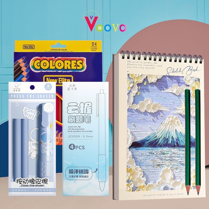 

VOOVA Paket Menggambar/ Paket Melukis/ Paket Alat Tulis Untuk Kreativitas Anak/ Stationary Set/ Back To SchoolCO