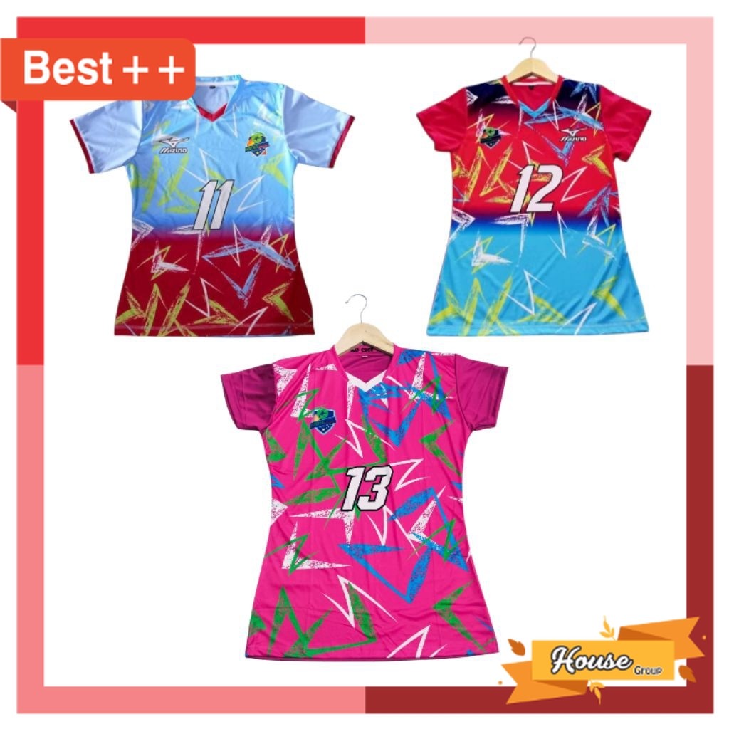 Baju Agustusan Senam Olahraga Wanita Murah / COD set kaos voli baju voli jersey voli wanita baju vol