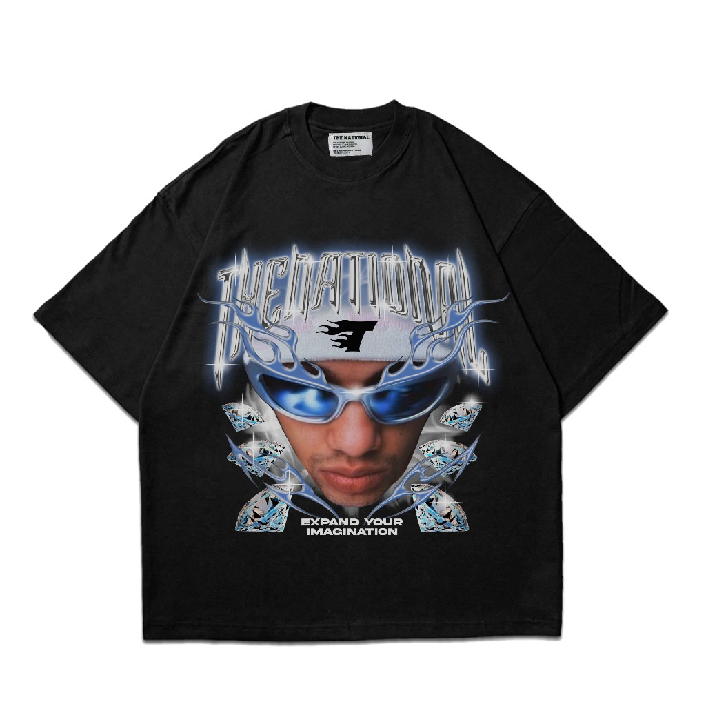 Pabrik kaos kustom Thenational Oversize T-shirt Stylized Black