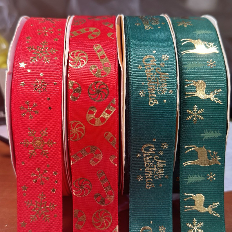 

1 Yard - 2.5 cm | Pita Motif Natal Christmas | Salju | Rusa