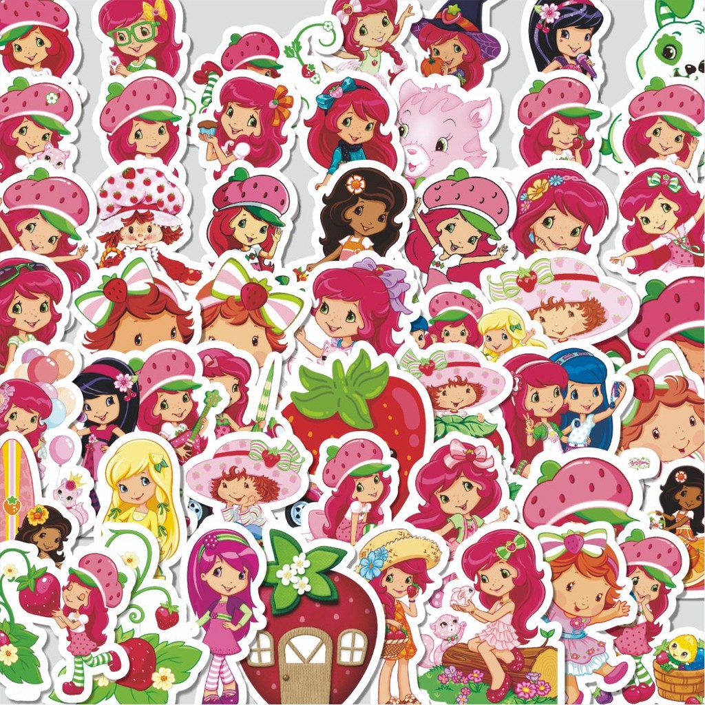 

100PCS Lucu Stiker Kartun Strawberry Shortcake Stiker Aesthetic Stiker Anti Air Stikers Berperekat Waterproof sticker decal buat Motor Helm Buku Journal Koper Casing HP Laptop Botol Minum Hadiah anak
