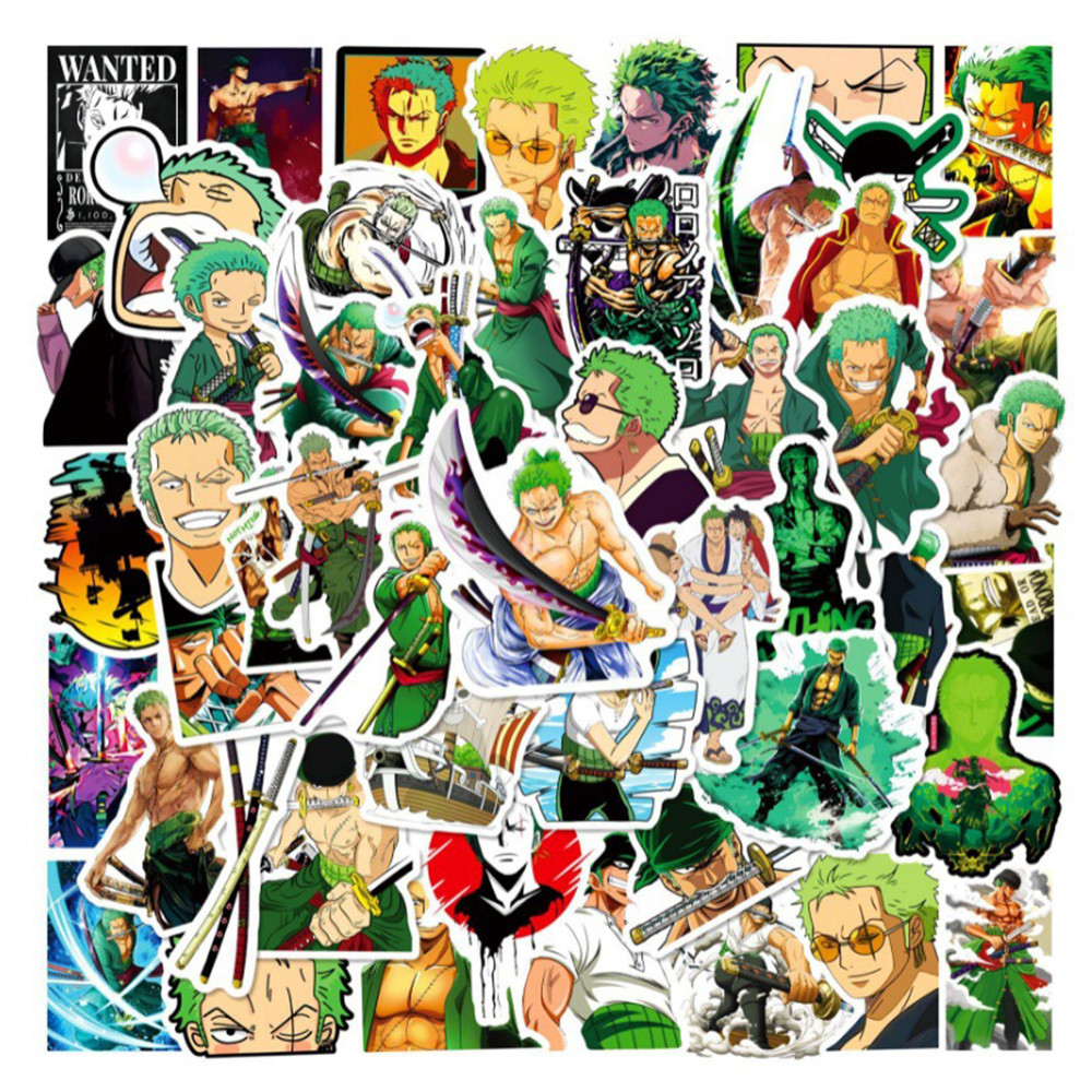 

10/30/50pcs Anime ONE PIECE Cool Zoro Stickers Cartoon Graffiti Kids Sticker Toys DIY Skateboard Phone Guitar Waterproof Decals