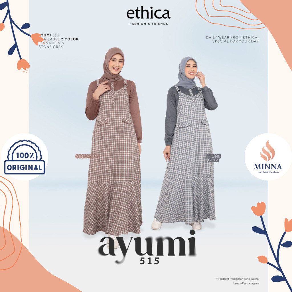 Ethica Gamis Cantik Wanita Tartan Kotak Kotak Kekinian Ayumi 515