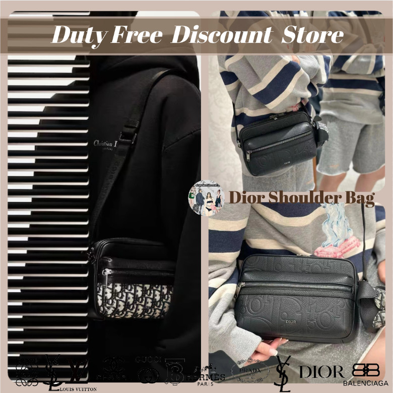 DIOR Rider 2.0 Ritsleting Tas Messenger Pria Tas Bahu / Tas Tangan untuk Pria 1ESPO3 Garansi Dua Tah