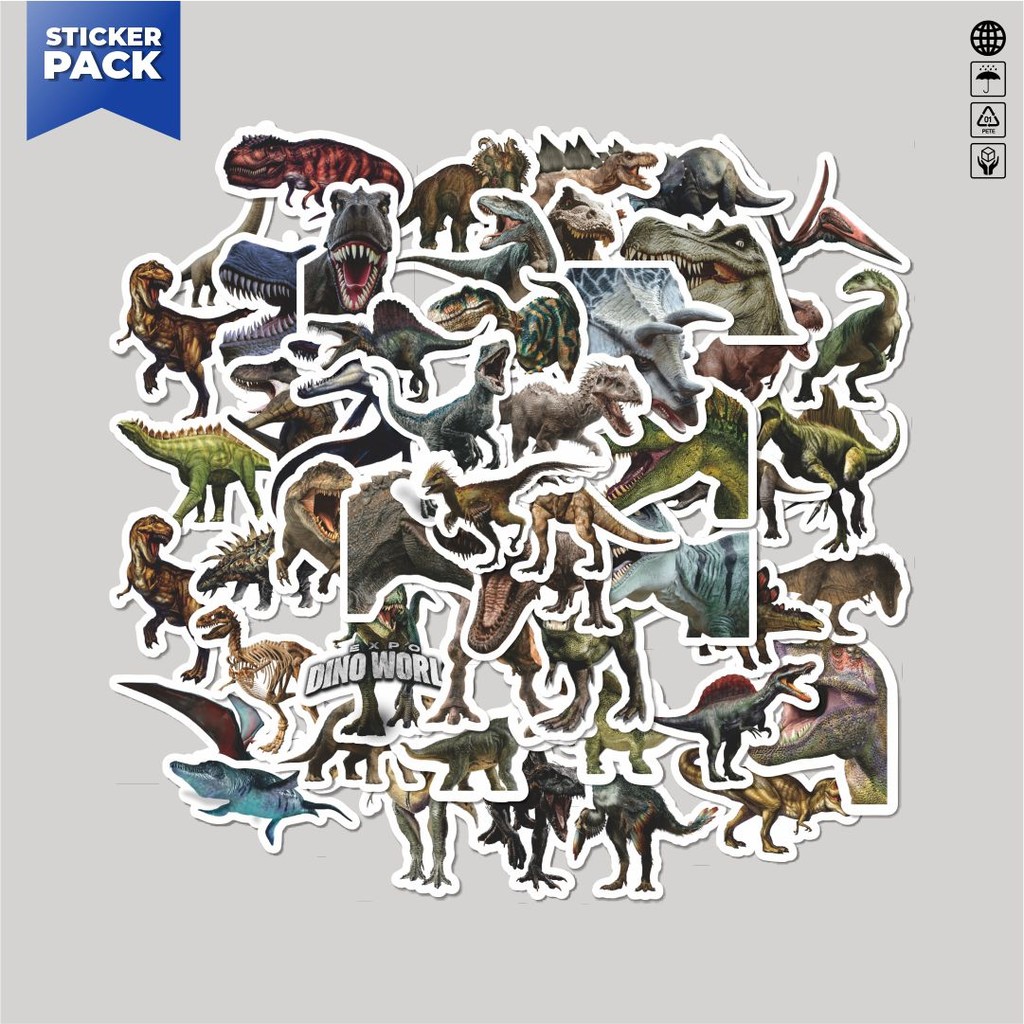 

[100PCS]Stiker Pack Stiker Dinosaur Series 1 Aesthetic Vinyl Anti Air Dekorasi Sticker Laptop Buku Journal Koper Helm Casing HP Gitar Helm Skateboard
