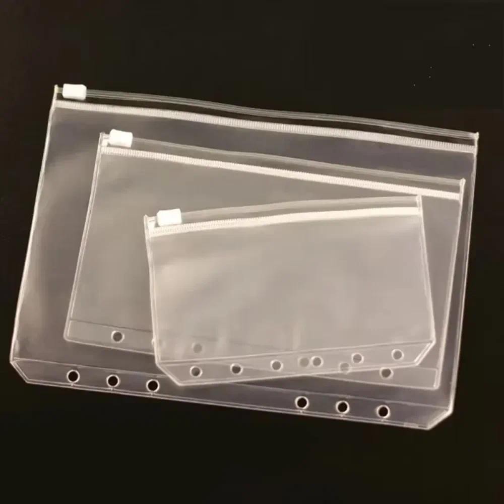 

10Pcs A5 A6 A7 Binder Pocket Binder Zipper Folders for 6 Ring Notebook Divider Page Waterproof PVC Leaf Document Filing Bag