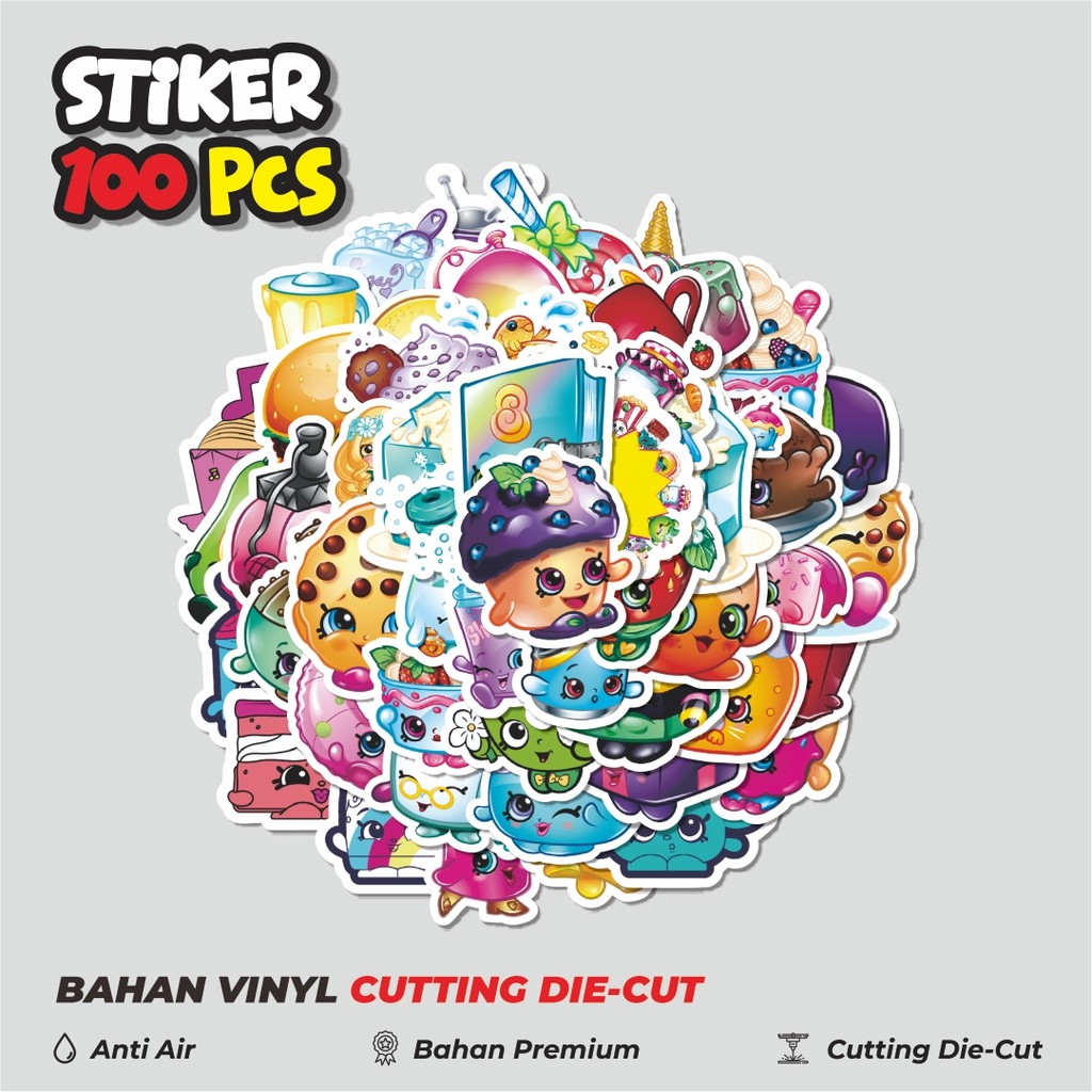 

Terbaru! 50 pcs Stiker Shopkins Versi 2 Dekorasi Lucu Kreatif untuk Notebook, Skateboard, HP