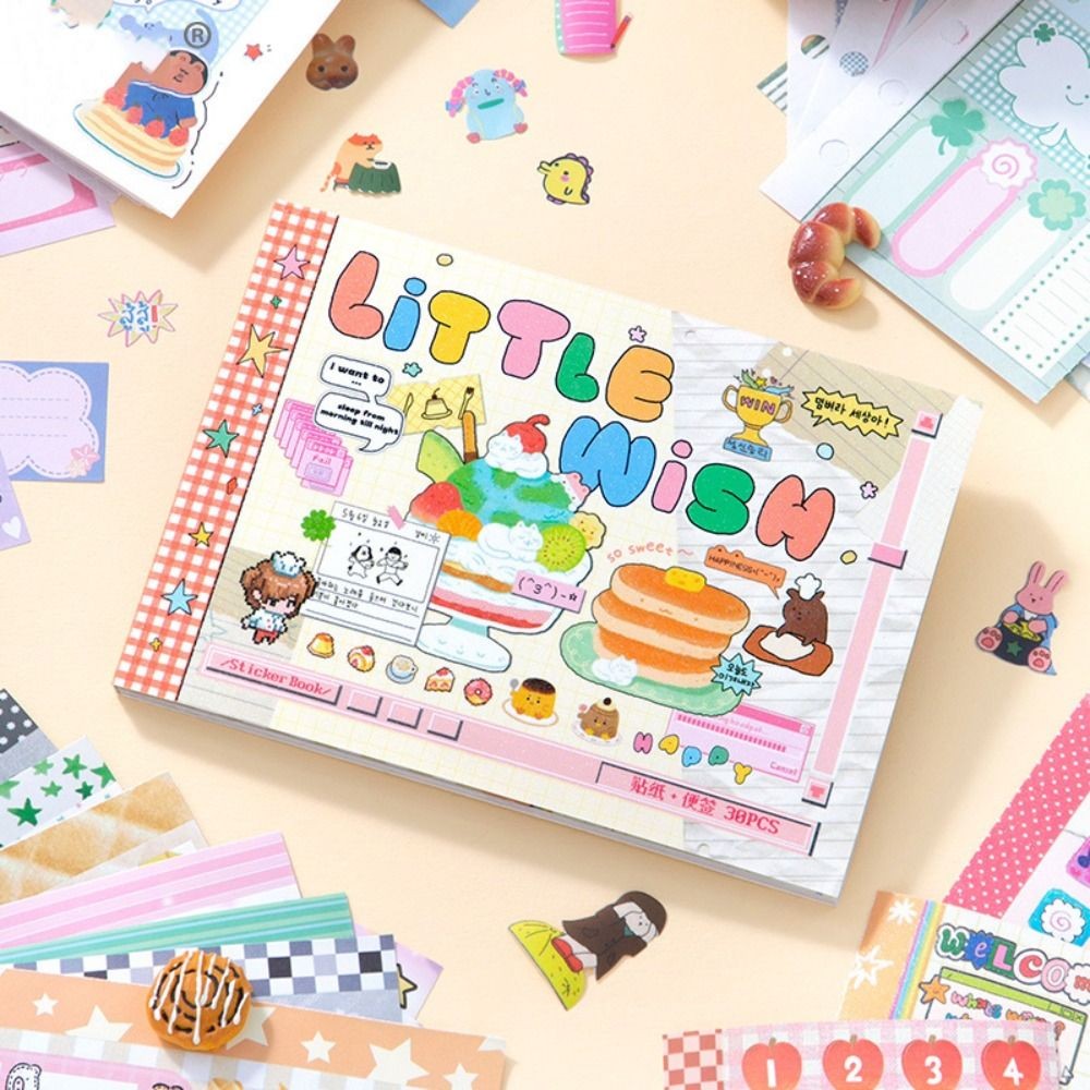 

New 30 Sheets Sticker Book Cartoon Gift Diary Sticker DIY Scrapbook Sticker Stationery Supplies
