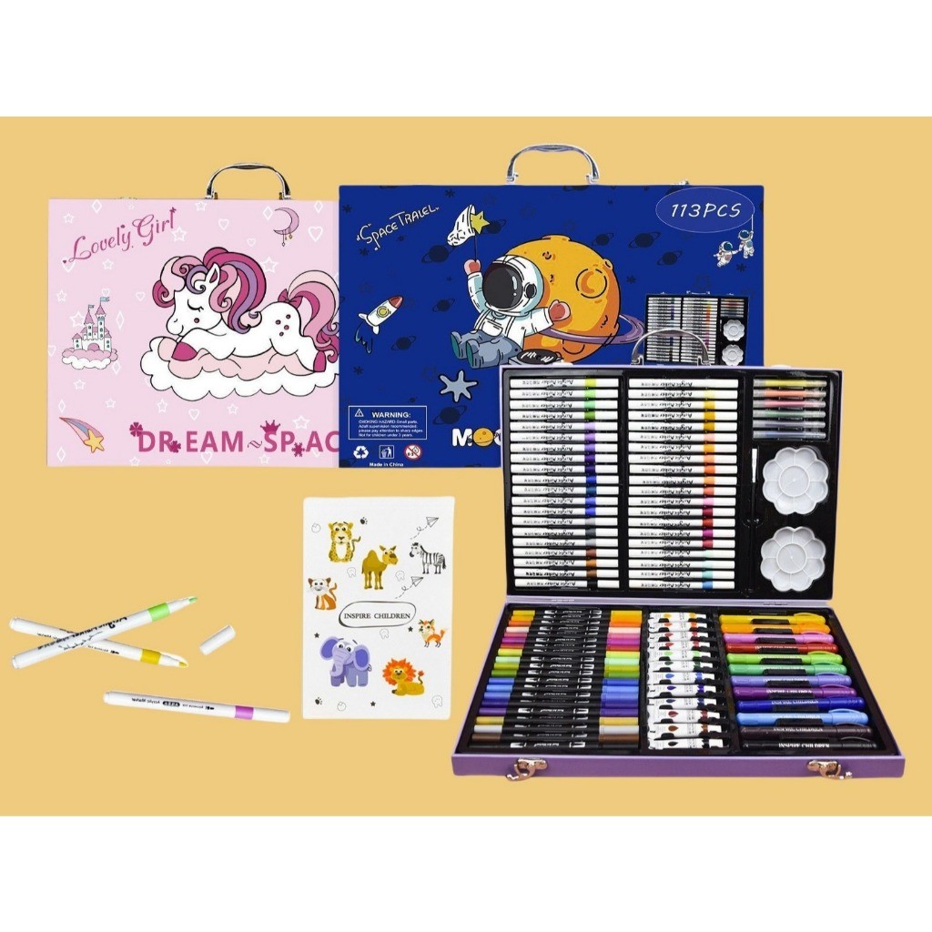 

New Blenda Colouring Set Shenar Crayon Set 113 Pcs Alat Spidol Akrilik Cat AirPremium