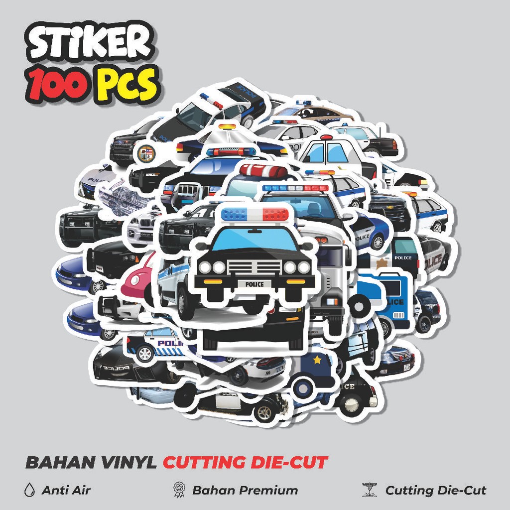 

Terbaru! 50 pcs Stiker Police Car Series [Seri Mobil Polisi] Dekorasi Lucu Kreatif untuk Notebook, Skateboard, HP