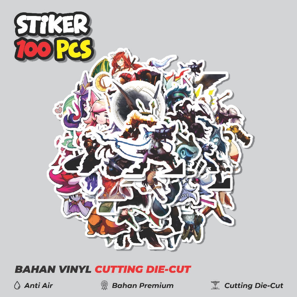 

Terbaru! 50 pcs Stiker Kartun League Of Legends Skin 7 Dekorasi Lucu Kreatif untuk Notebook, Skateboard, HP