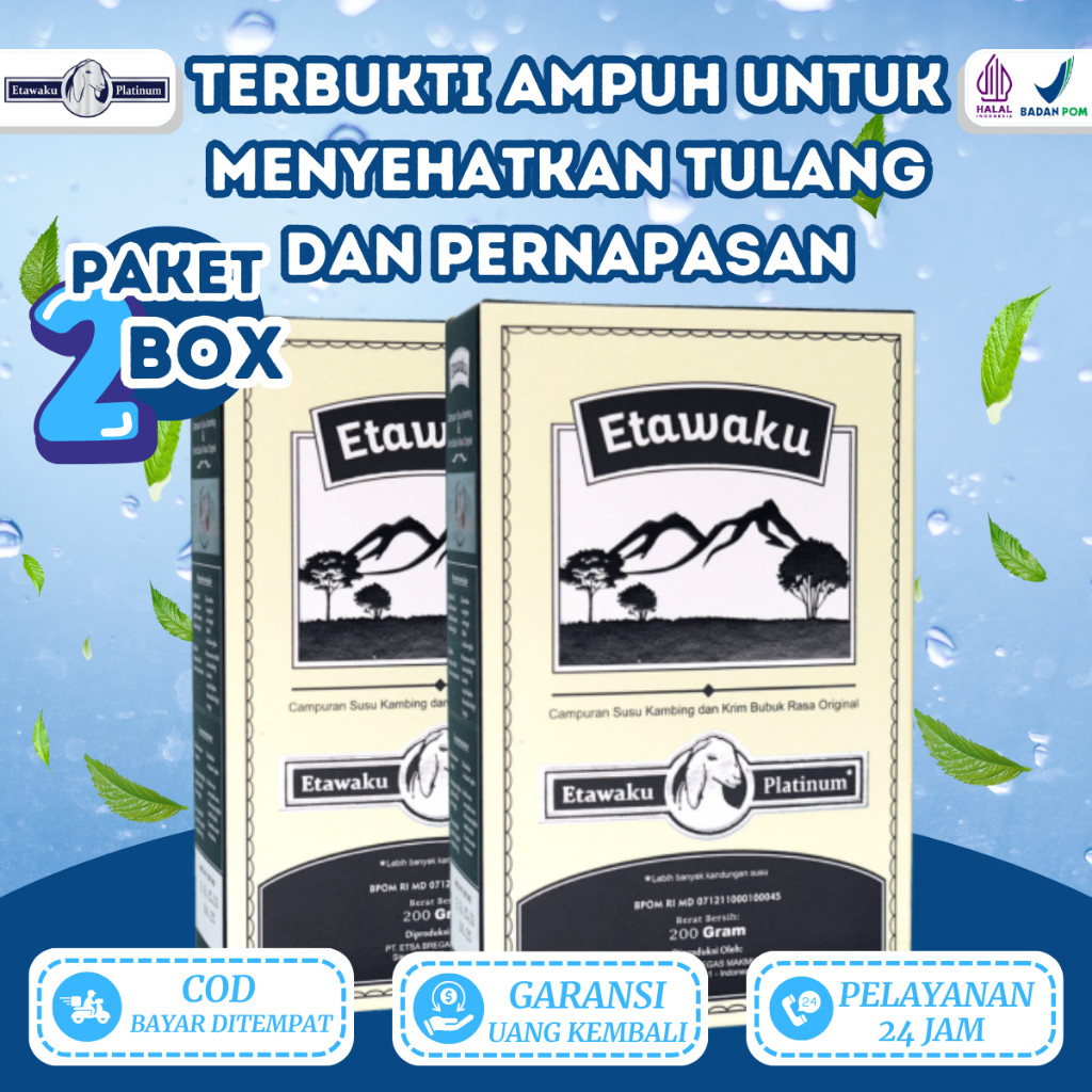 

ETAWAKU PLATINUM 100% ORIGINAL 2 BOX--Susu Kambing Etawa Murni + Krimer Bubuk yang Berkhasiat Tinggi
