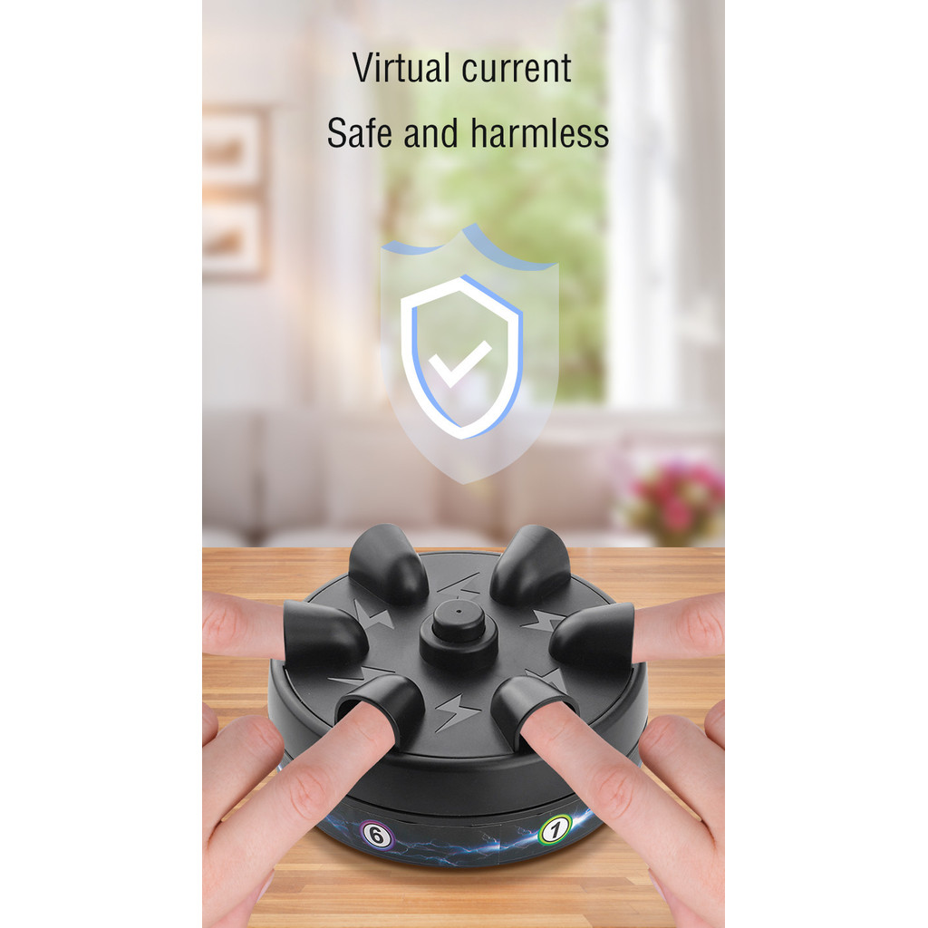 New Six Finger Lie Detector,Finger Shock Absorber Game Test, Stress Relieving Pranks Toys for Kids A